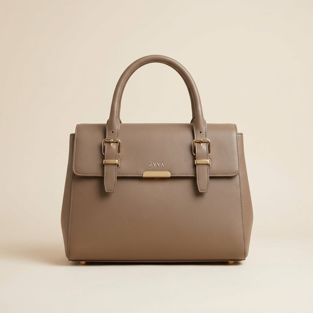 Taupe Damen Handtasche | ZYVA Statement Bag