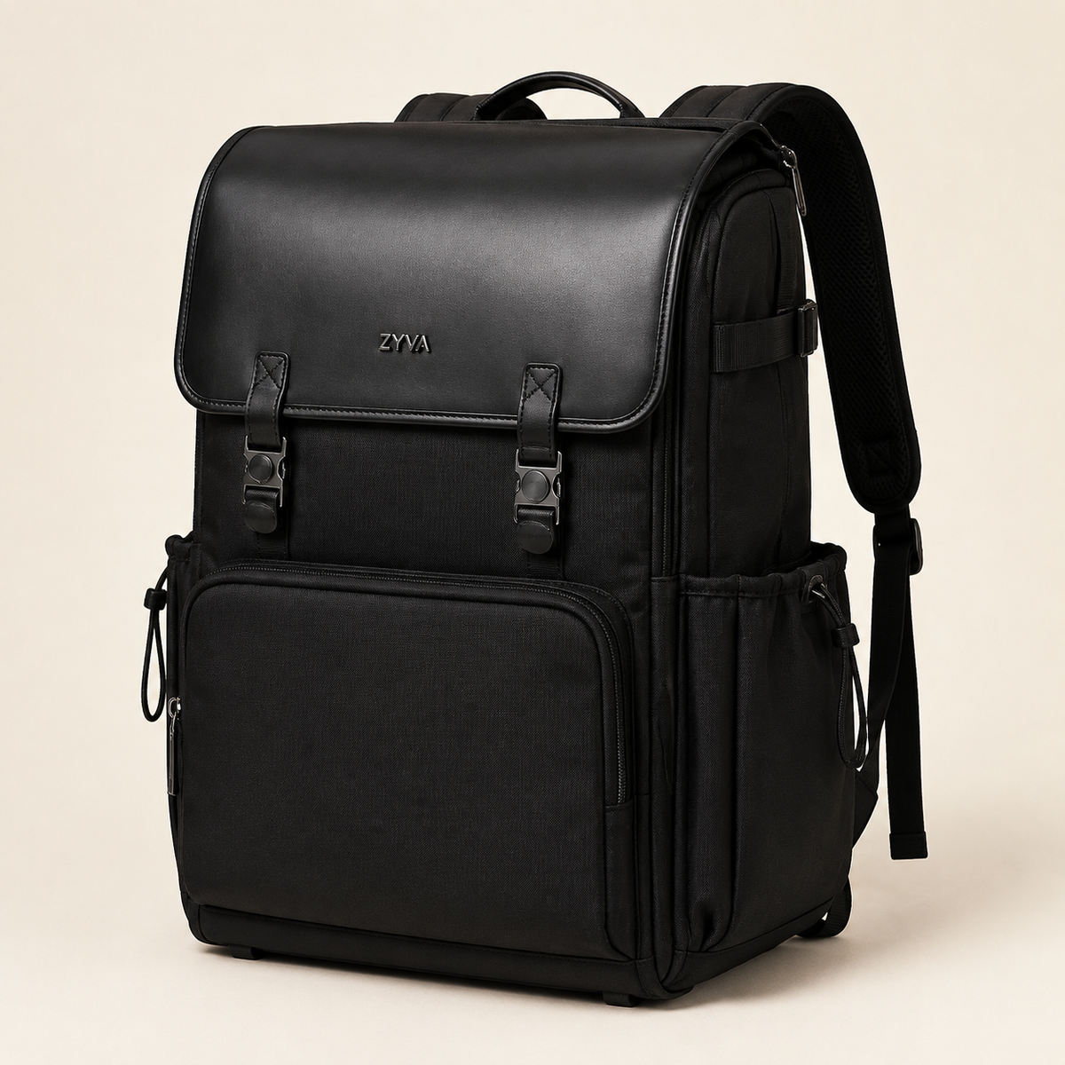ZYVA Black Flap – Schwarzer Schulrucksack – ZYVA Produktbild