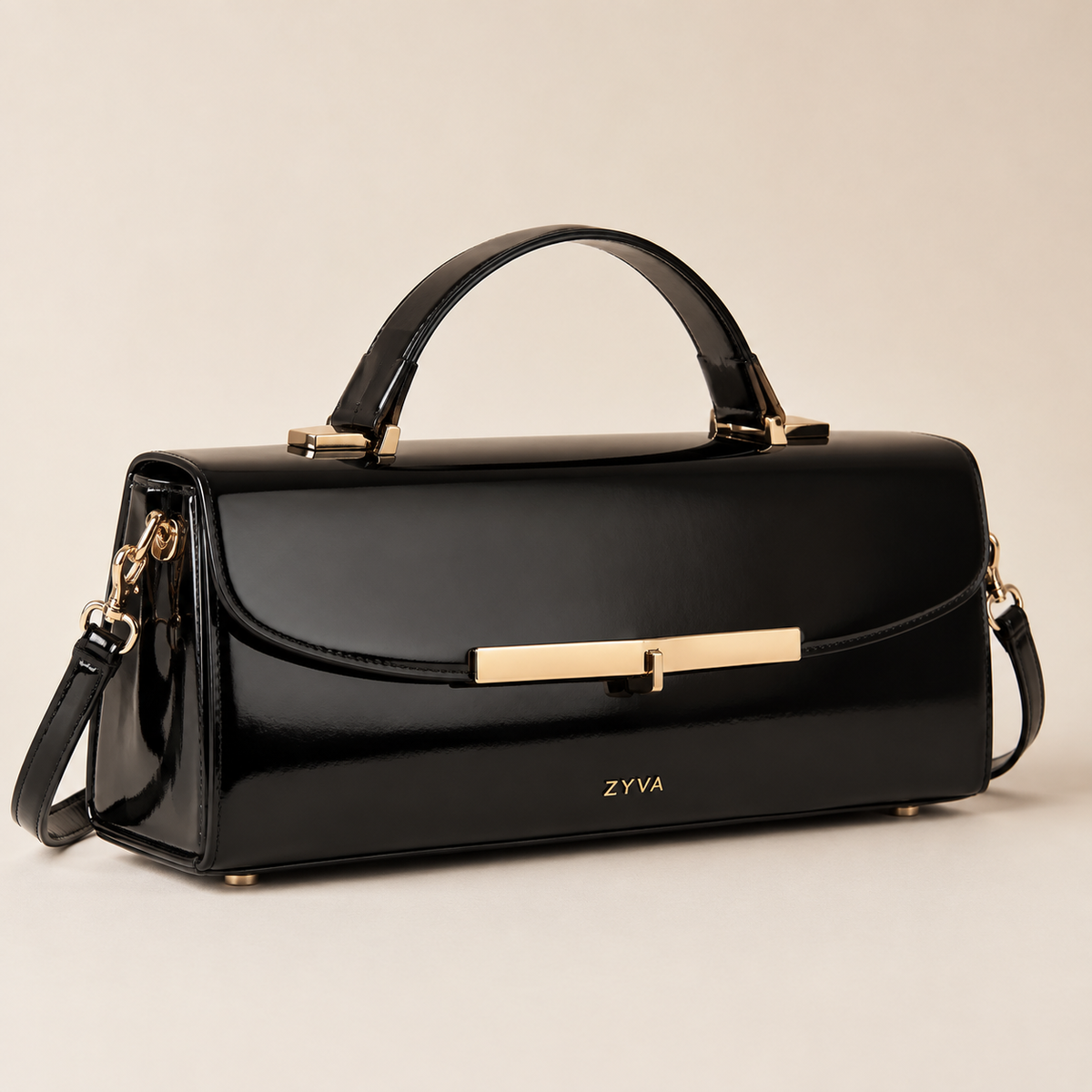 Schwarze Damenhandtasche | ZYVA Noir Bar Bag