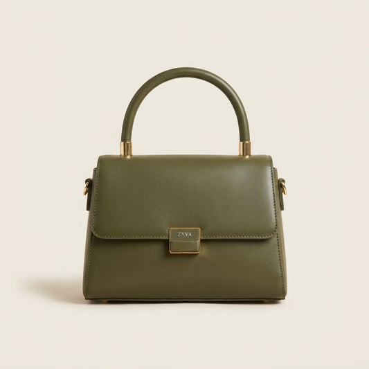 Olivgrüne Schultertasche Damen | ZYVA Olive Icon