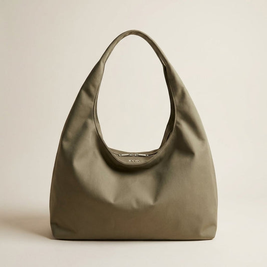 Khaki Damen Hobo Bag | ZYVA Luxe Hobo