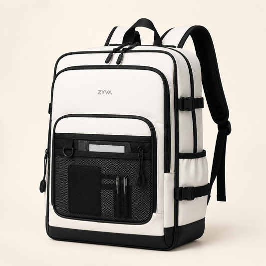 ZYVA Mono Mesh – Weißer Schulrucksack – ZYVA Produktbild