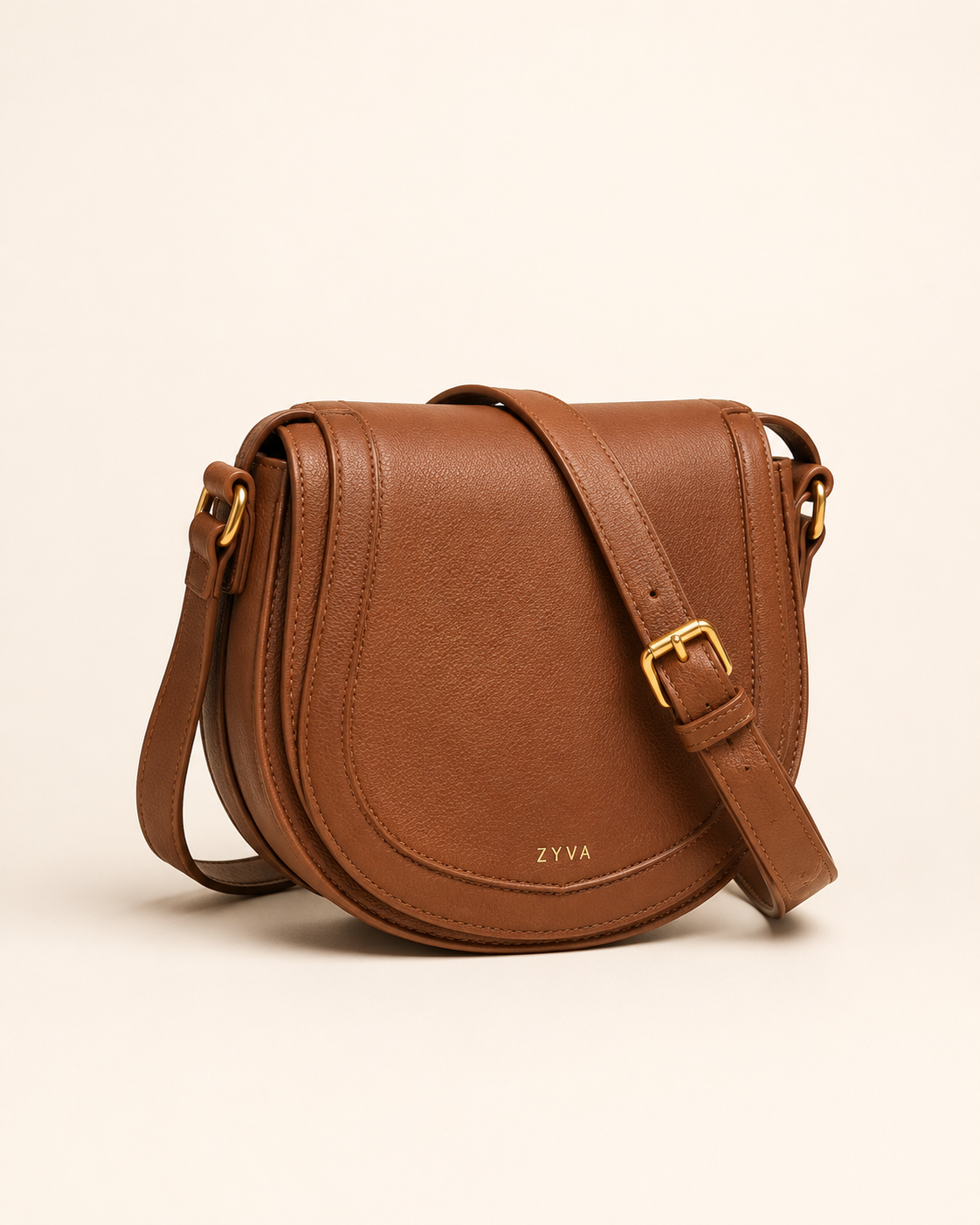 ZYVA Cognac Round Crossbody – ZYVA Produktbild