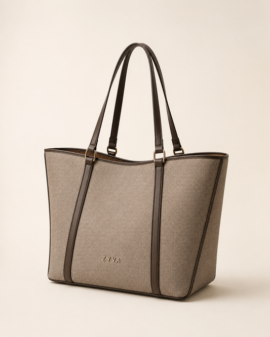 ZYVA Mocha Woven Tote – ZYVA Produktbild