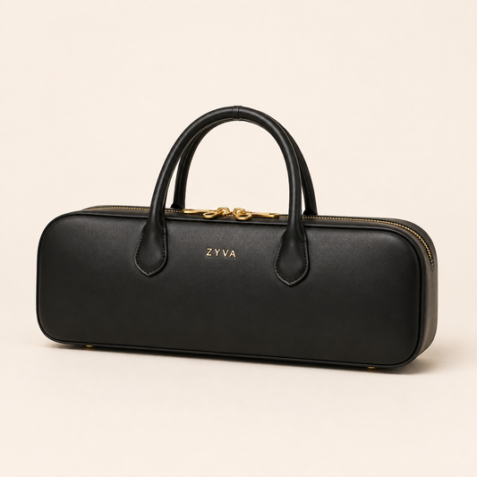 Schwarze Damenhandtasche | ZYVA Noir East-West Bag