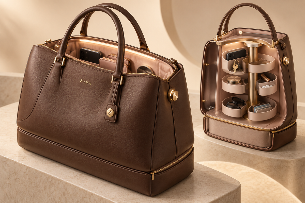 ZYVA ORBIT 2040 intelligente Damenhandtasche mit OrbitLift-Innensystem